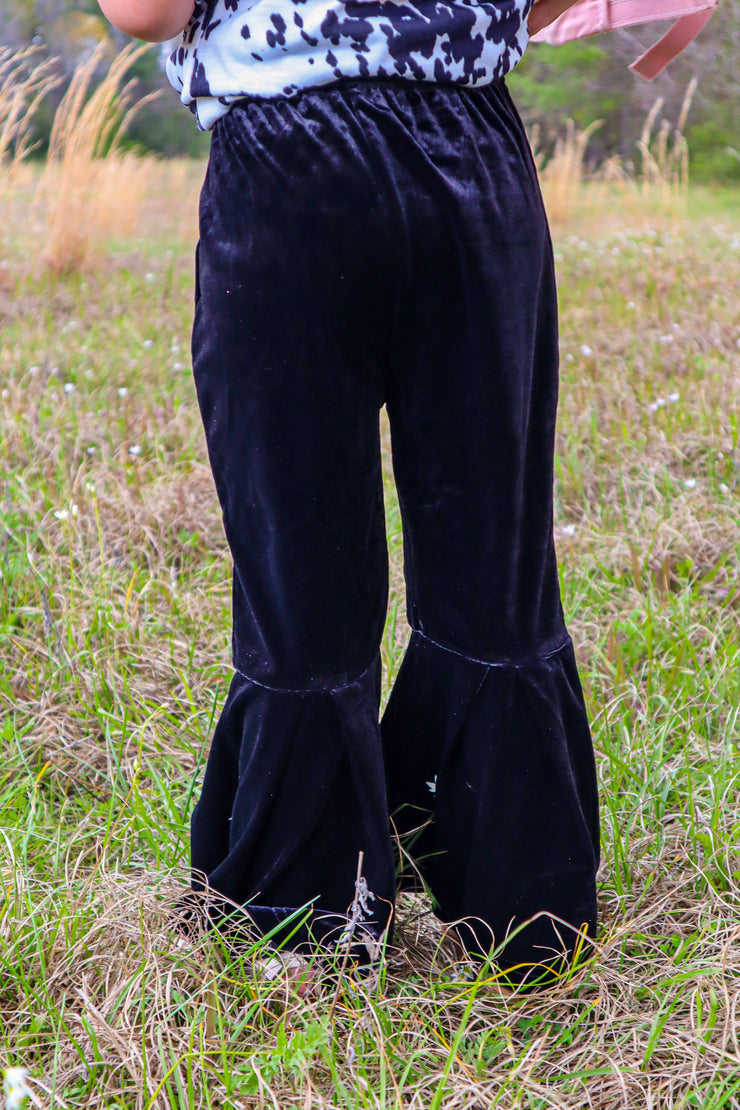 MK0146 Dani Velvet Kids Bell Bottom Pants - 4 Colors: 6-7T / Jade