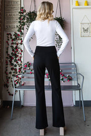 EP6717-10 FLARE PANTS WITH SIDE WAIST BAND AND POCKET: MOCHA / 2-2-2 (S-M-L)