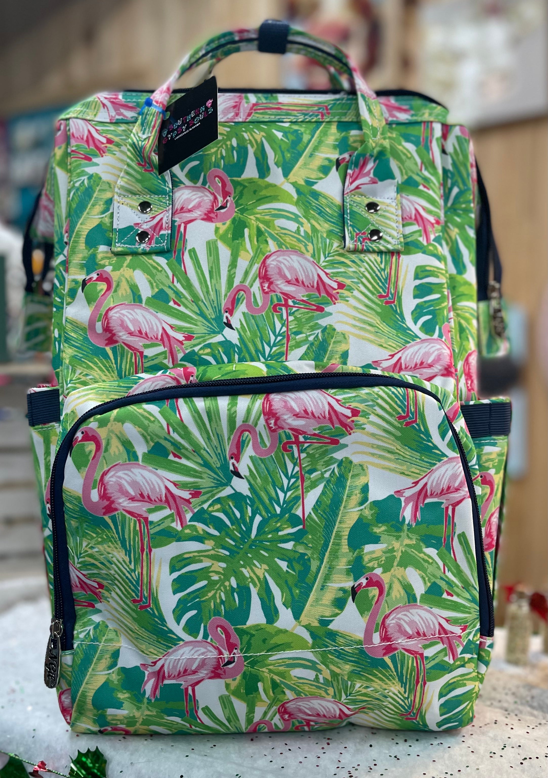 flamingo diaper bag